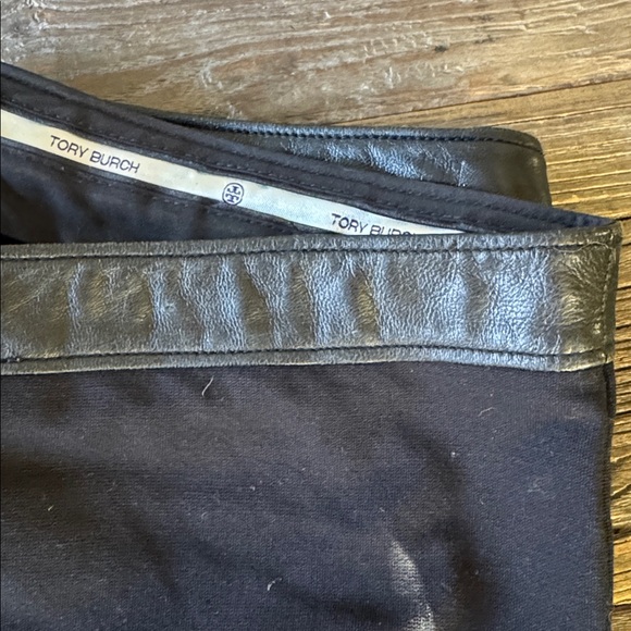 Tori Burch leather trimmed straight leg knit riding pants EUC size M (8/10) - Picture 4 of 10